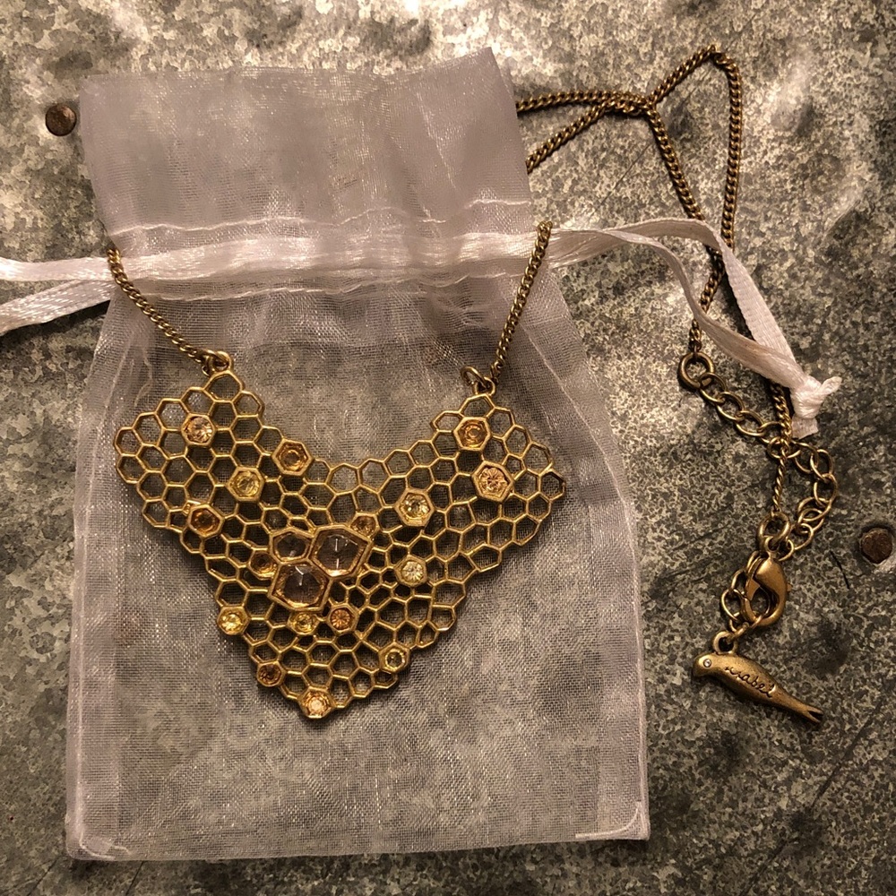 Chloe & Isabel East West Gold Honeycomb Crystal Pendant Necklace